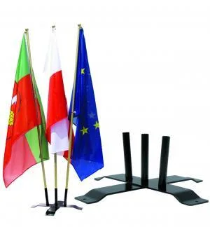 Stojak flagowy gabinetowy z flagą satynową do wnętrz